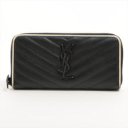 SAINT LAURENT Monogram Matelasse Zip Around Calfskin Continental Wallet